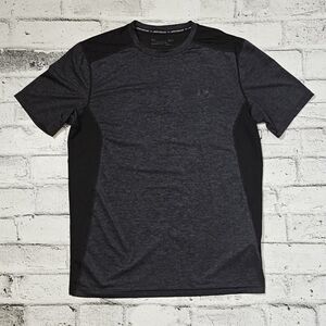 Under Armour Fitted Grey /Black Heatgear Crew Neck Activewear T-shirt